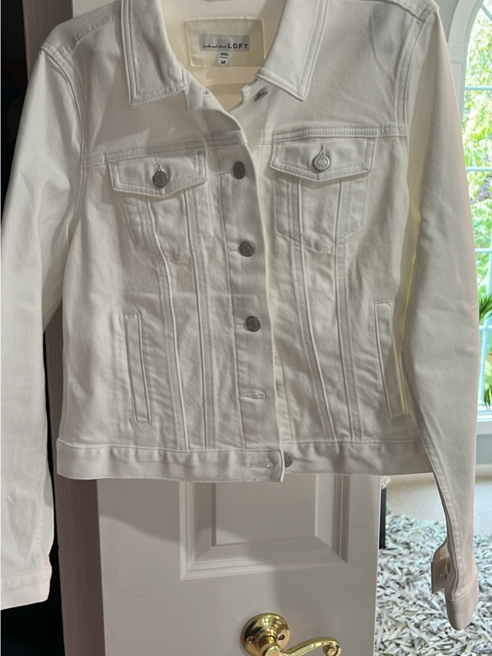 LOFT White Denim Jean Jacket